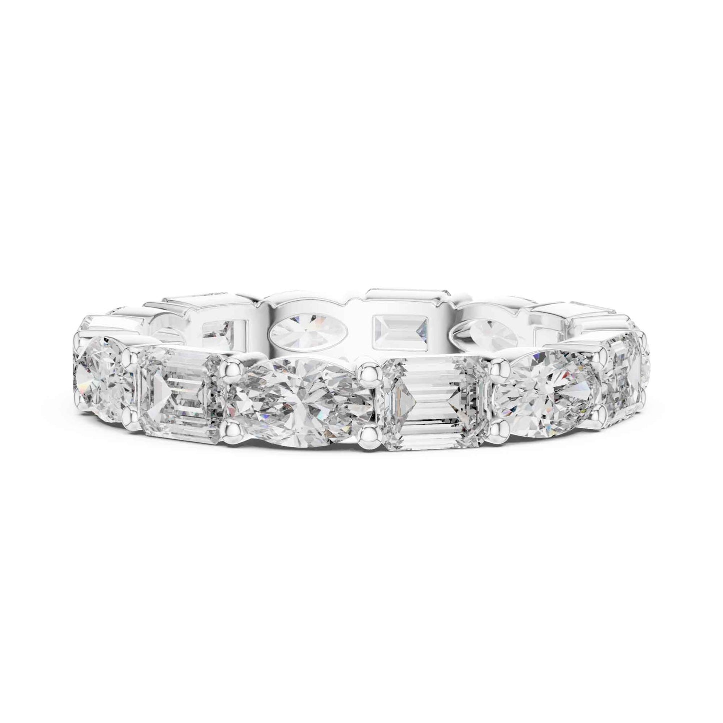 Premium Emerald & Oval Diamond Full Eternity Ring