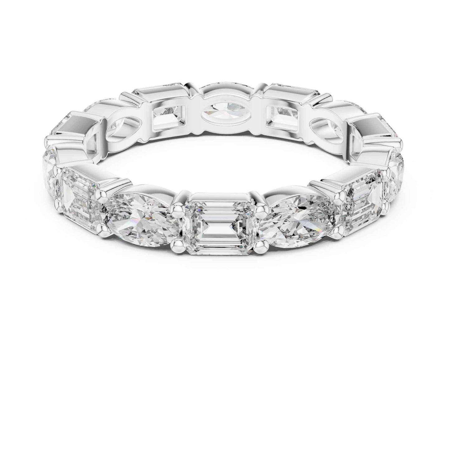 Premium Emerald & Oval Diamond Full Eternity Ring