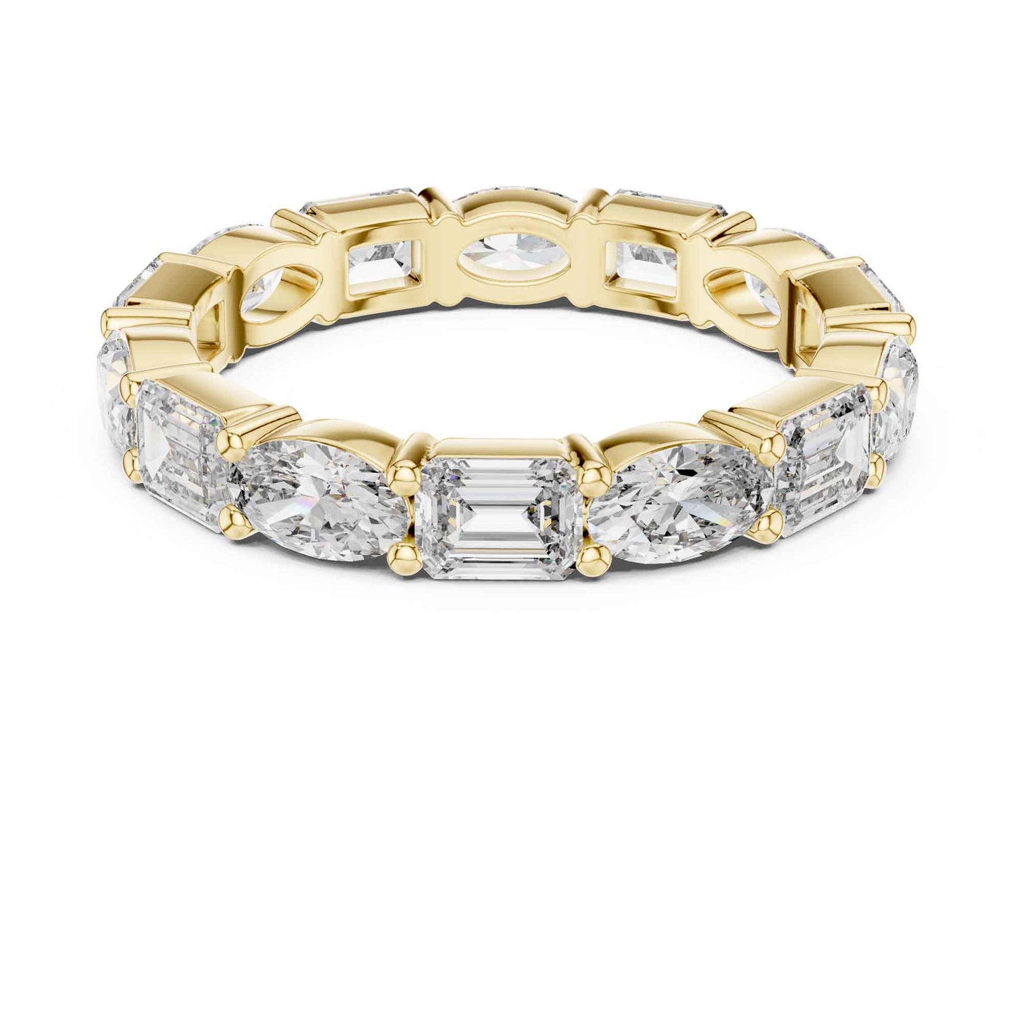 Premium Emerald & Oval Diamond Full Eternity Ring