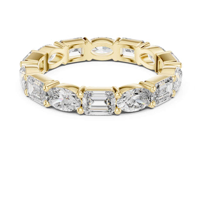 Premium Emerald & Oval Diamond Full Eternity Ring