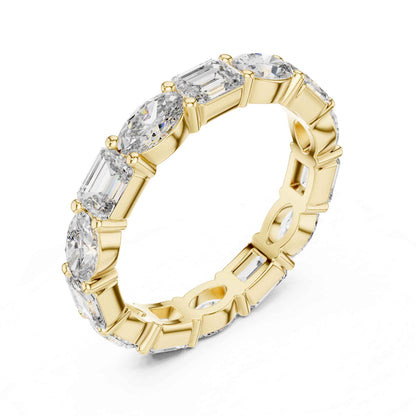 Premium Emerald & Oval Diamond Full Eternity Ring