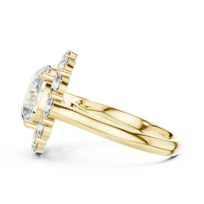 5 Carat Round Brilliant Diamond Halo Engagement Ring with Pavé