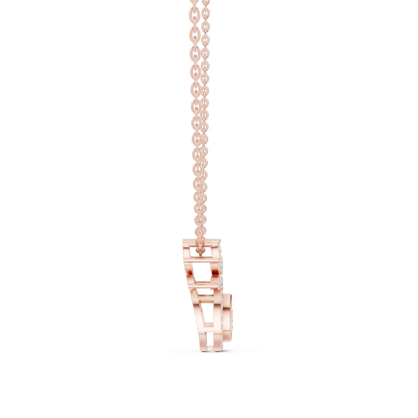 Pear Lab Grown Diamond Halo Drop Chain & Pendant
