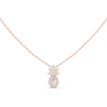 Pear Lab Grown Diamond Halo Drop Chain & Pendant