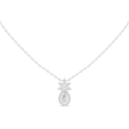 Pear Lab Grown Diamond Halo Drop Chain & Pendant
