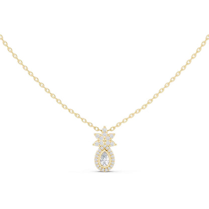 Pear Lab Grown Diamond Halo Drop Chain & Pendant