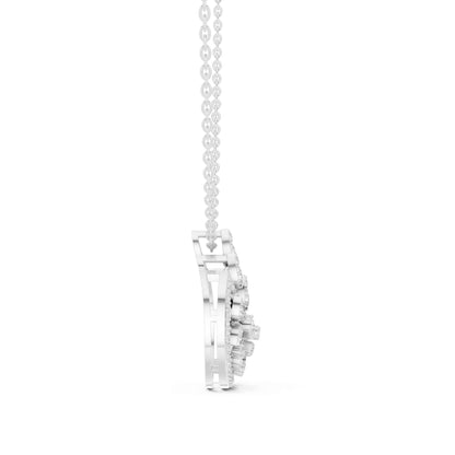Round Cut Lab Grown Diamond Circle Cluster Chain & Pendant