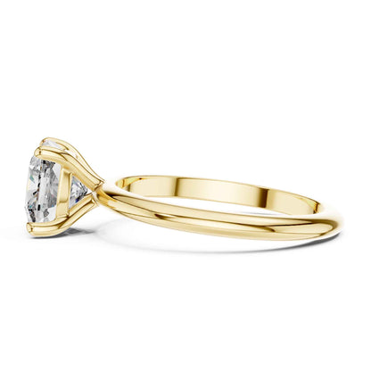 2 Carat Classic Cushion Cut Solitaire Diamond Engagement Ring