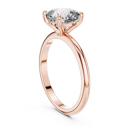 2 Carat Classic Cushion Cut Solitaire Diamond Engagement Ring
