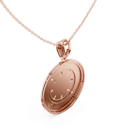 Lab Grown Diamond Compass Wheel Chain & Pendant