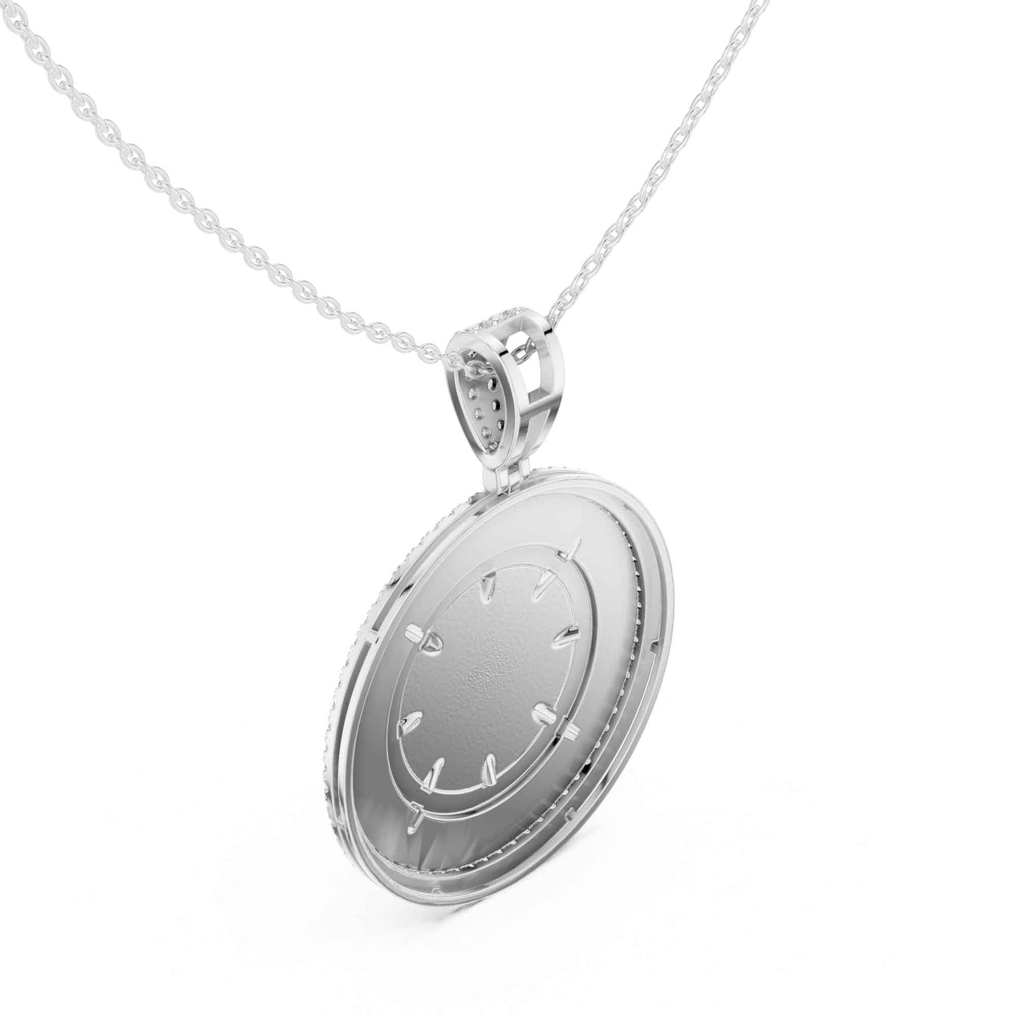Lab Grown Diamond Compass Wheel Chain & Pendant