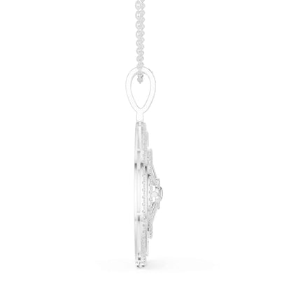 Lab Grown Diamond Compass Wheel Chain & Pendant