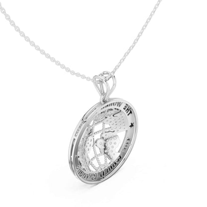 Lab Grown Diamond World Globe Medallion Chain & Pendant