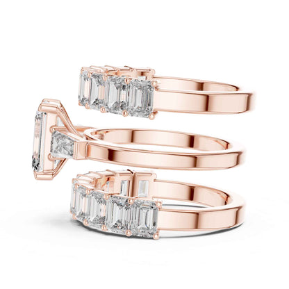 2 Carat Emerald-Cut Diamond Bridal Set with Matching Eternity Bands