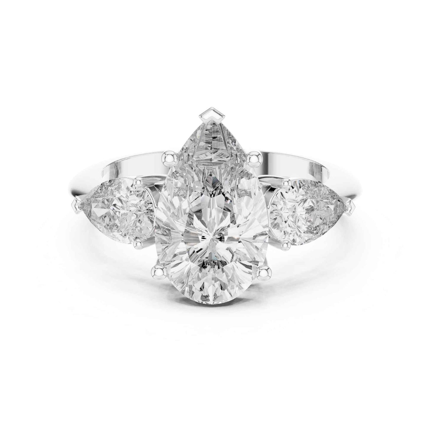 2 Carat Pear-Cut Three-Stone Diamond Engagement Ring