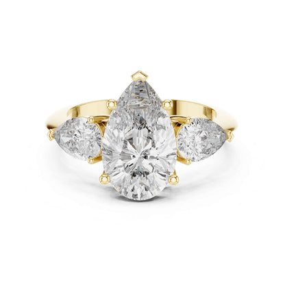 2 Carat Pear-Cut Three-Stone Diamond Engagement Ring