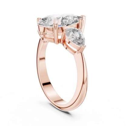 2 Carat Pear-Cut Three-Stone Diamond Engagement Ring