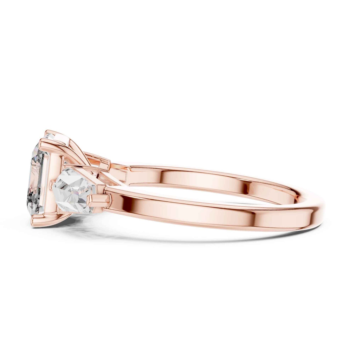 1 Carat Asscher-Cut Three-Stone Diamond Engagement Ring