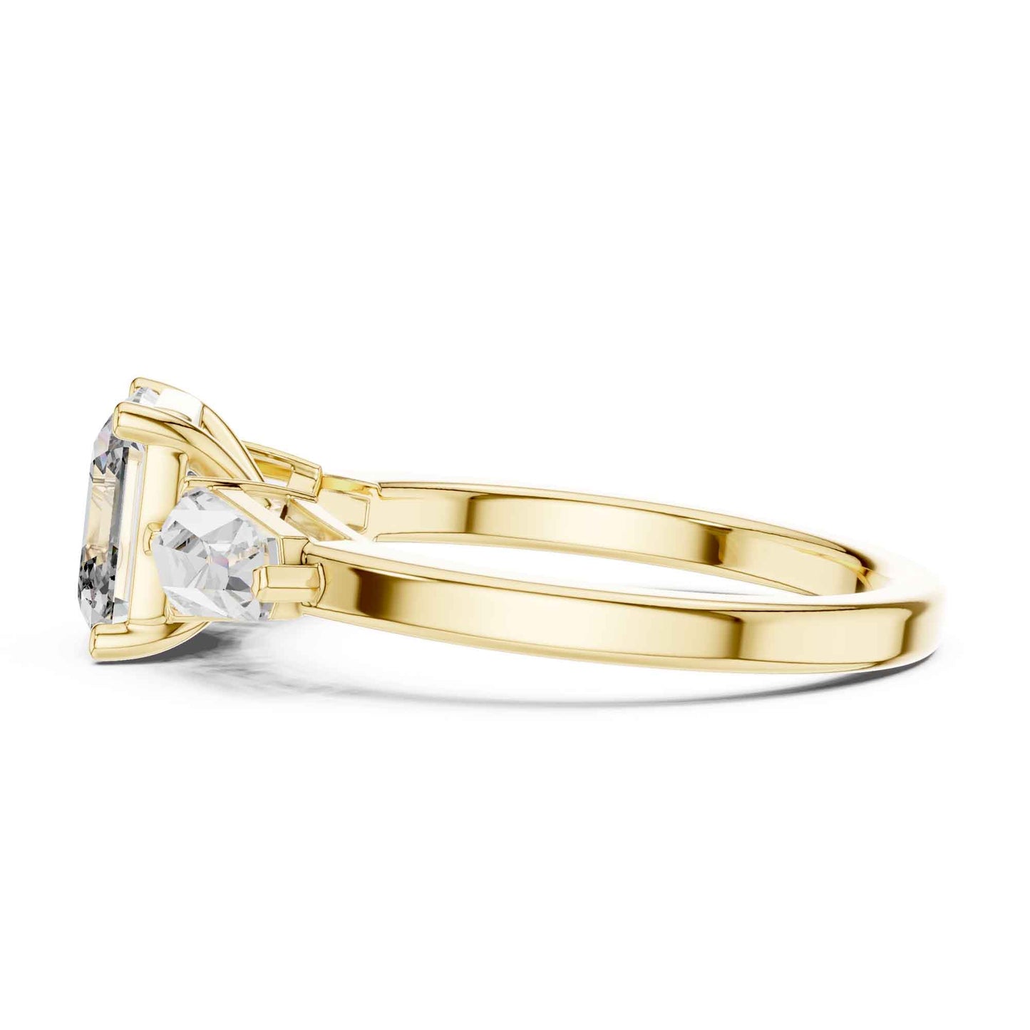 1 Carat Asscher-Cut Three-Stone Diamond Engagement Ring
