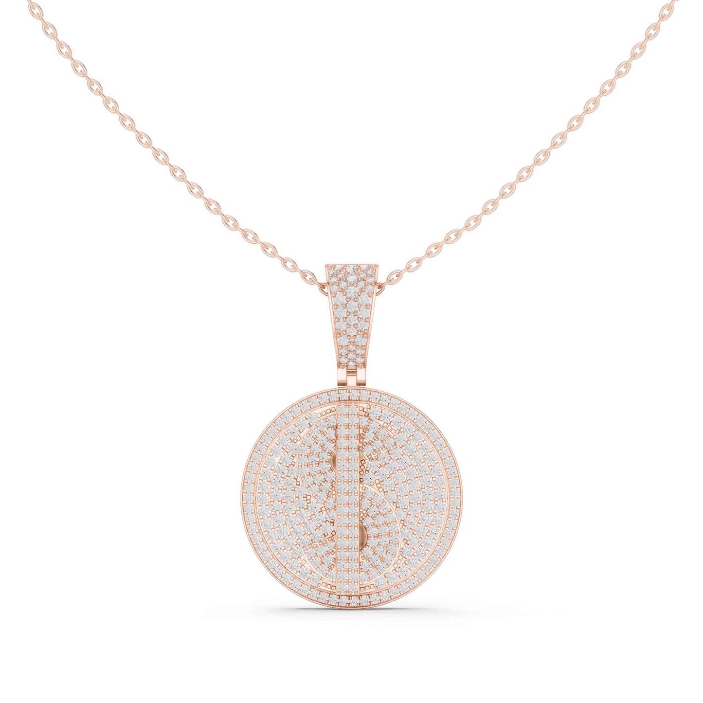 Pavé Lab Grown Diamond Dollar Sign Medallion Chain & Pendant