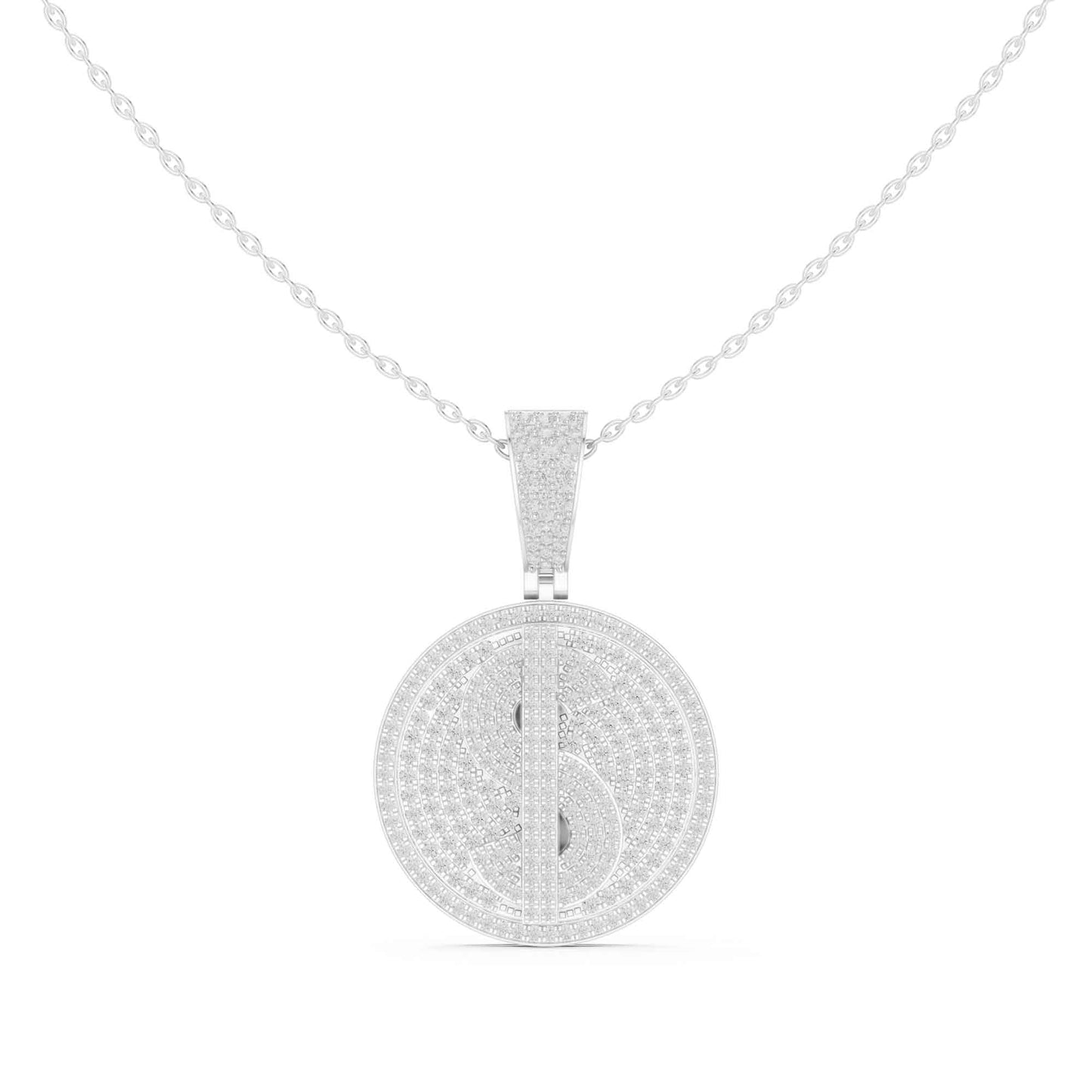 Pavé Lab Grown Diamond Dollar Sign Medallion Chain & Pendant