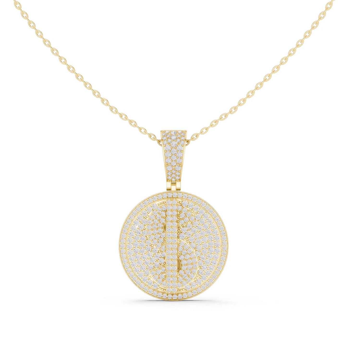 Pavé Lab Grown Diamond Dollar Sign Medallion Chain & Pendant