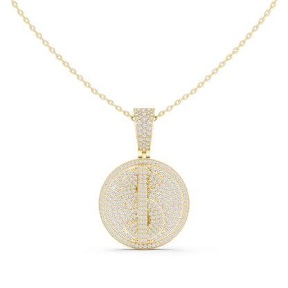 Pavé Lab Grown Diamond Dollar Sign Medallion Chain & Pendant