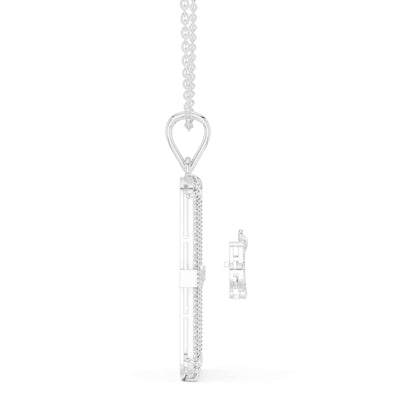 Lab Grown Diamond Anchor PURPLE Enamel Medallion Chain & Pendant