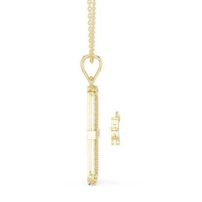 Lab Grown Diamond Anchor PURPLE Enamel Medallion Chain & Pendant