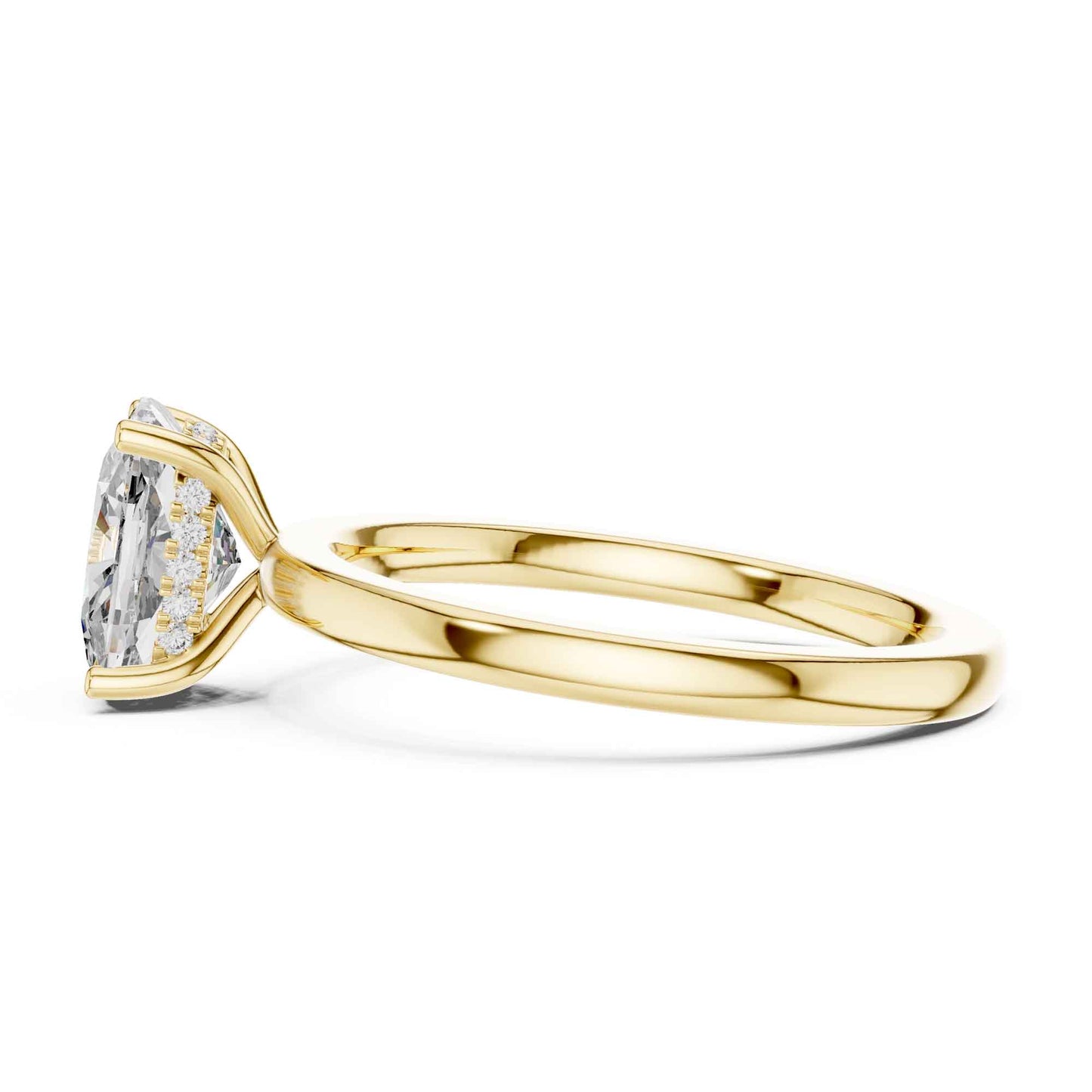 2 Carat Cushion Cut Lab Grown Diamond Solitaire Engagement Ring