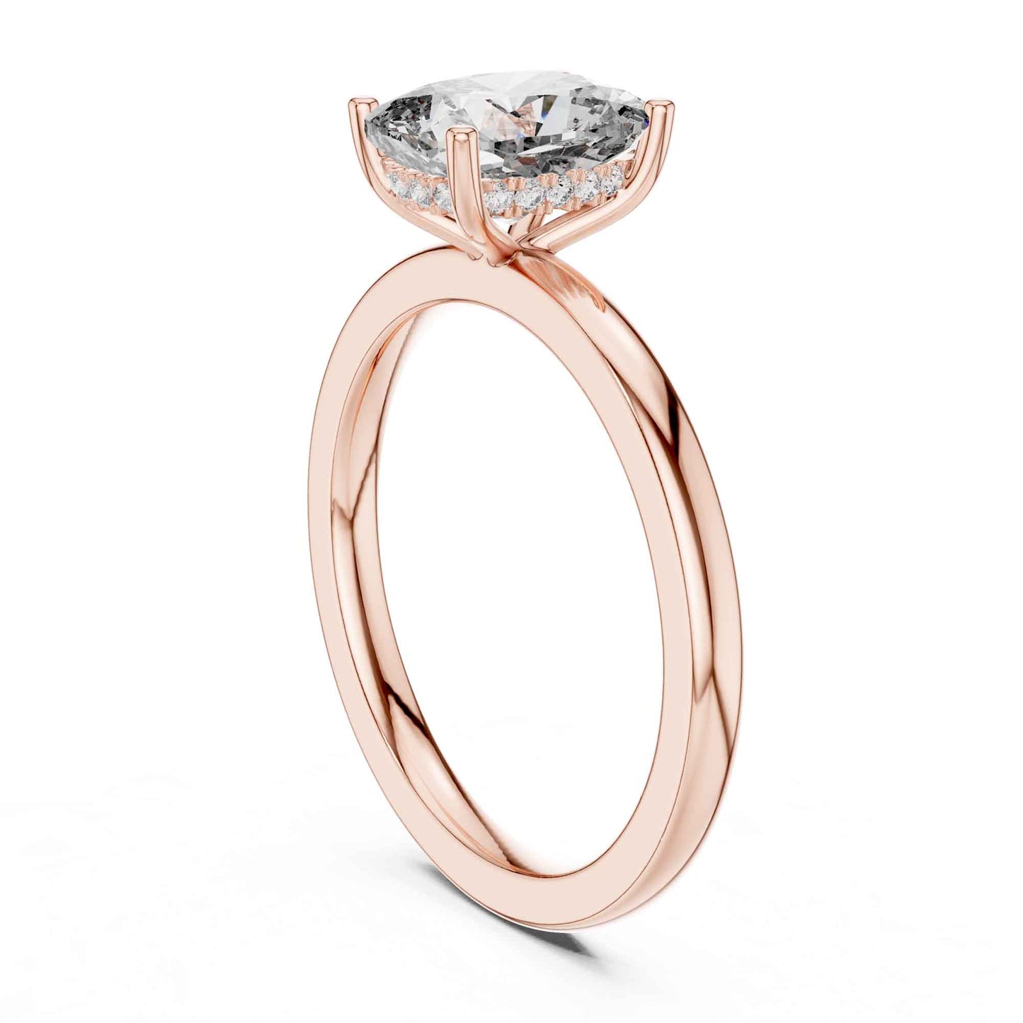 2 Carat Cushion Cut Lab Grown Diamond Solitaire Engagement Ring
