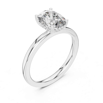 2 Carat Cushion Cut Lab Grown Diamond Solitaire Engagement Ring