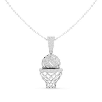 Iced Basketball Hoop Statement Lab Grown Diamond Chain & Pendant