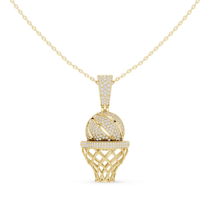 Iced Basketball Hoop Statement Lab Grown Diamond Chain & Pendant
