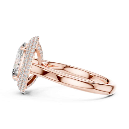 2 Carat Oval Cut Lab Grown Diamond Halo Engagement Ring