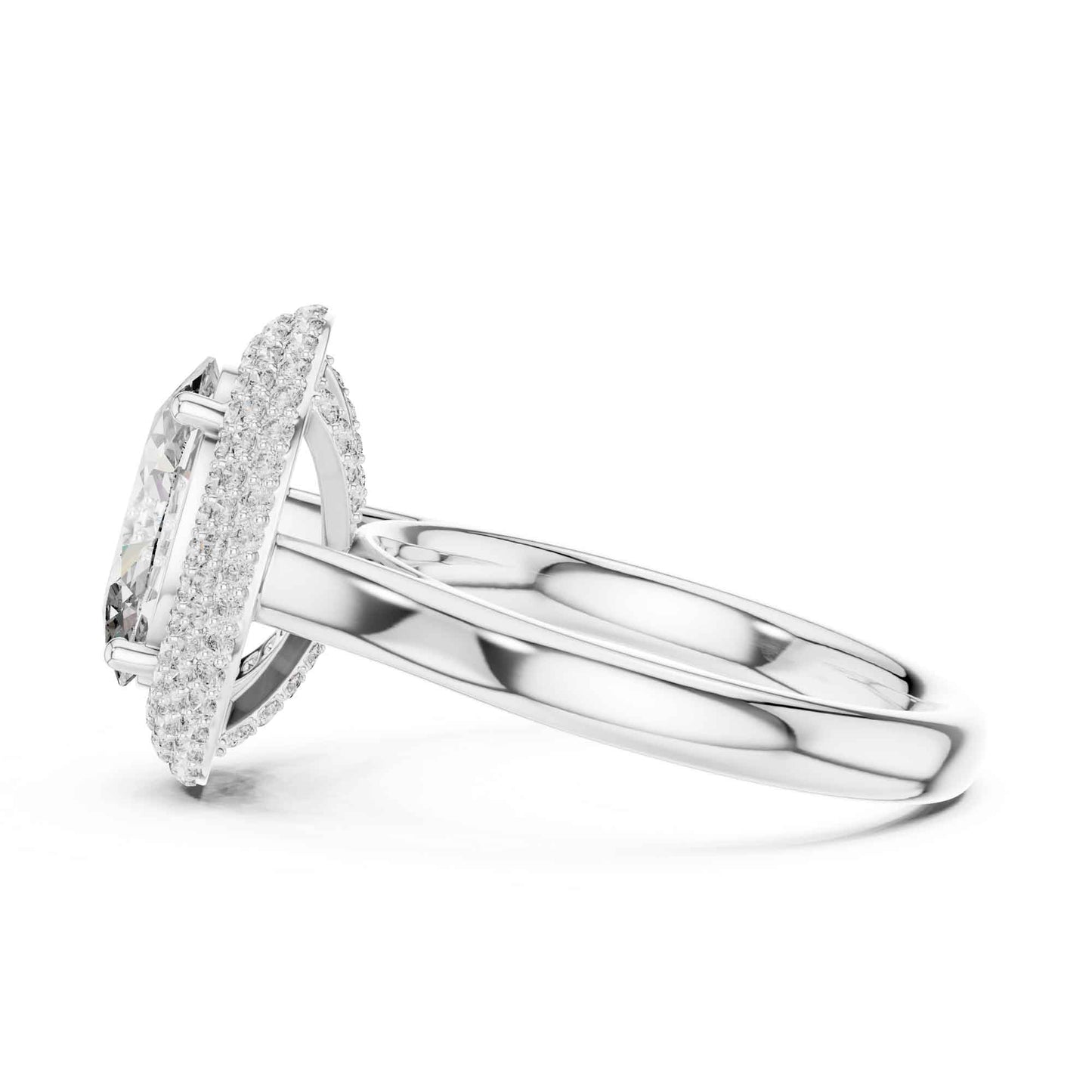 2 Carat Oval Cut Lab Grown Diamond Halo Engagement Ring