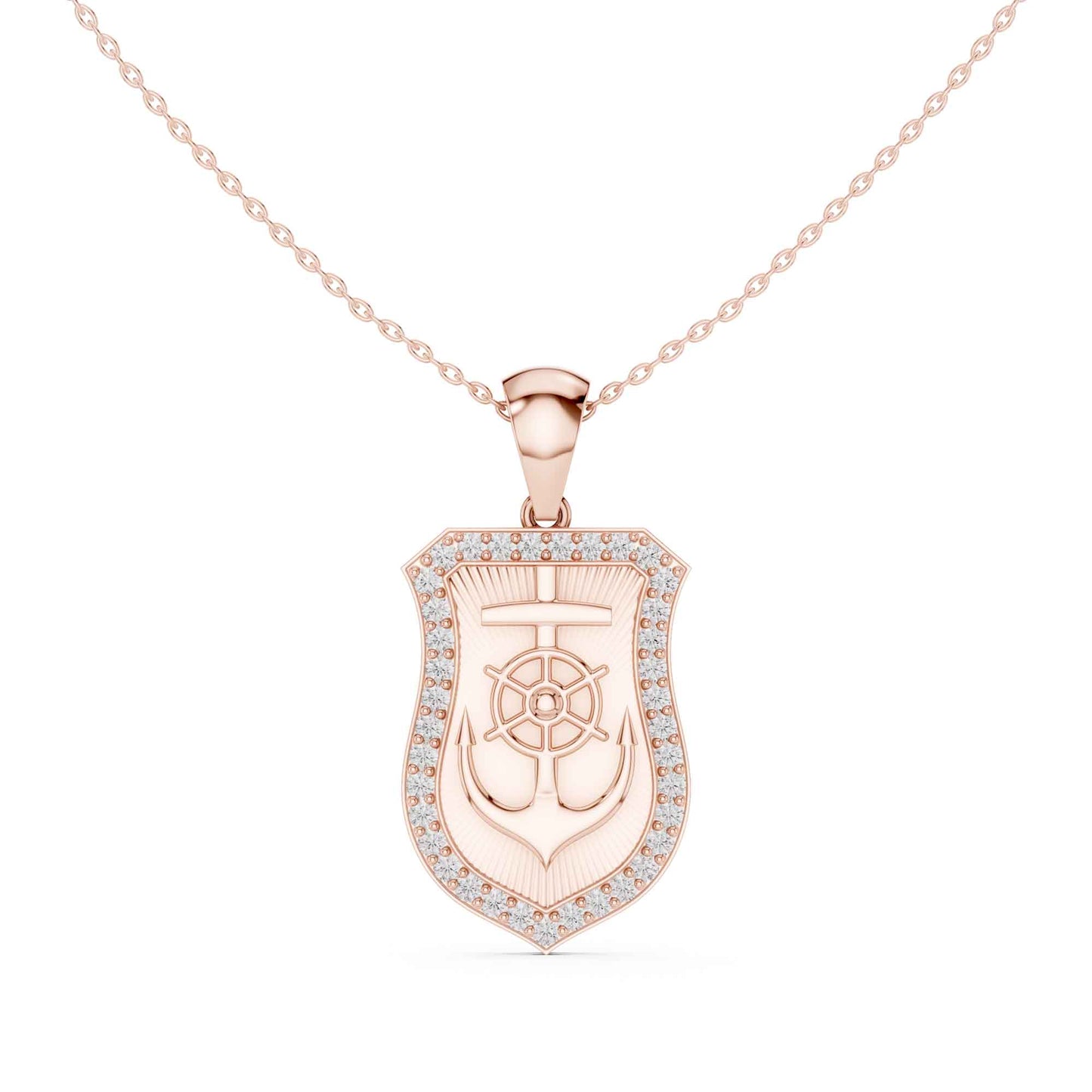 Anchor & Helm Lab Grown Diamond Shield Chain & Pendant
