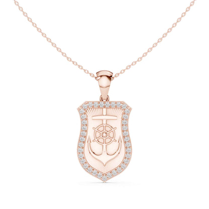 Anchor & Helm Lab Grown Diamond Shield Chain & Pendant