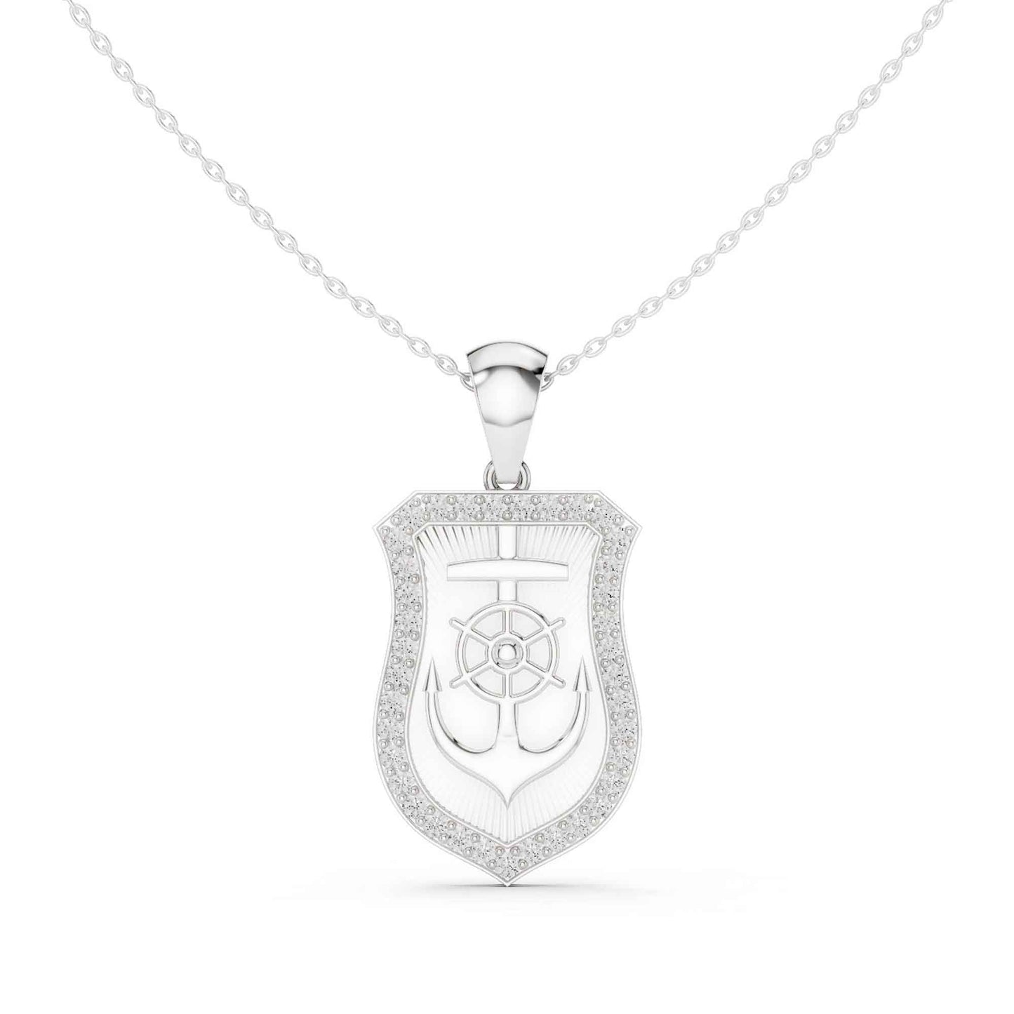 Anchor & Helm Lab Grown Diamond Shield Chain & Pendant