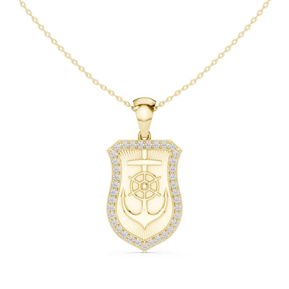 Anchor & Helm Lab Grown Diamond Shield Chain & Pendant