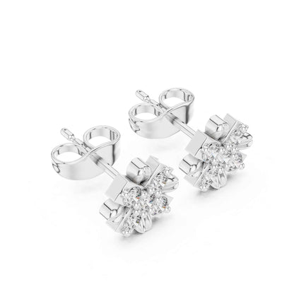 Floral Lab Grown Diamond Cluster Stud Earrings