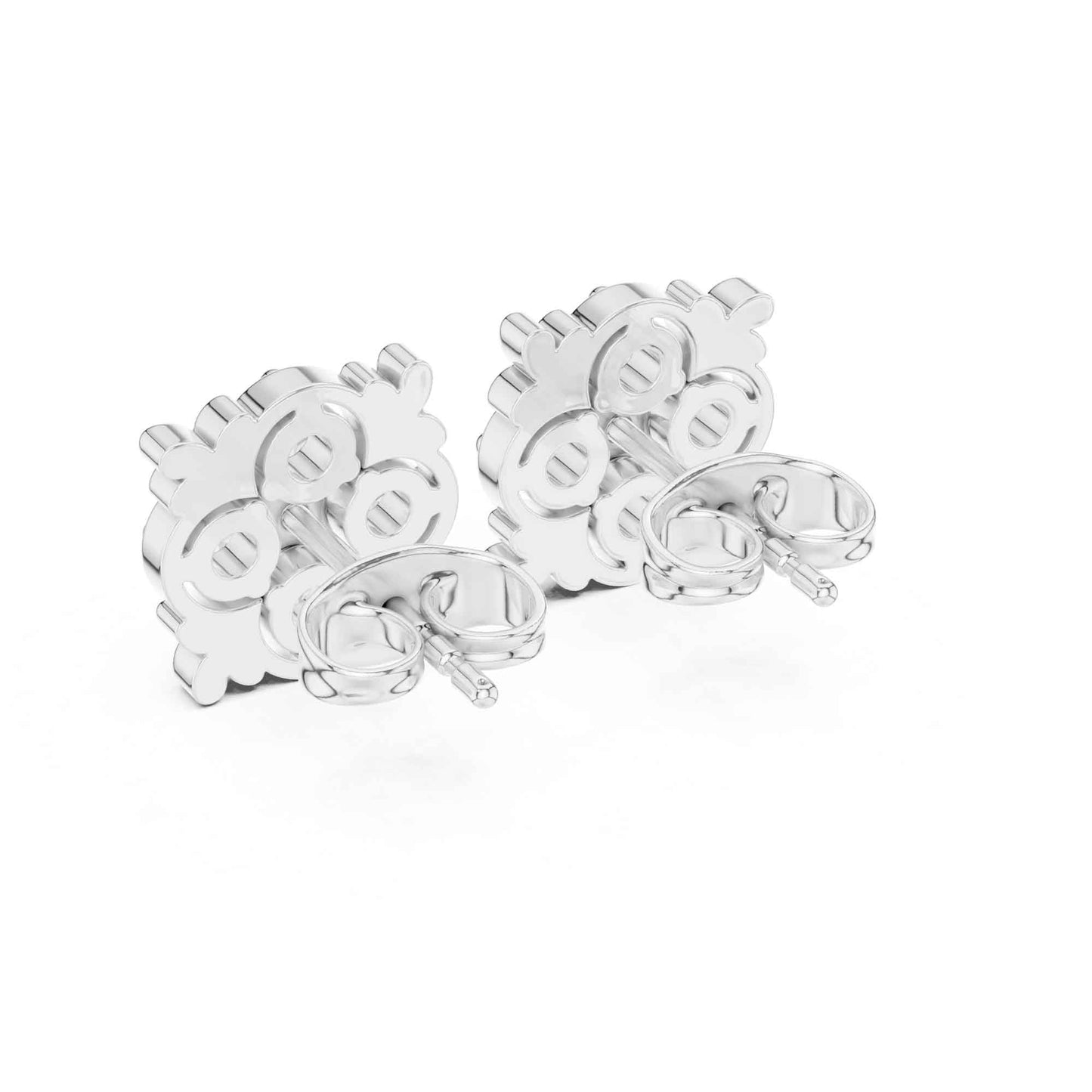 Star Bloom Round Cut Lab Grown Diamond Stud Earrings