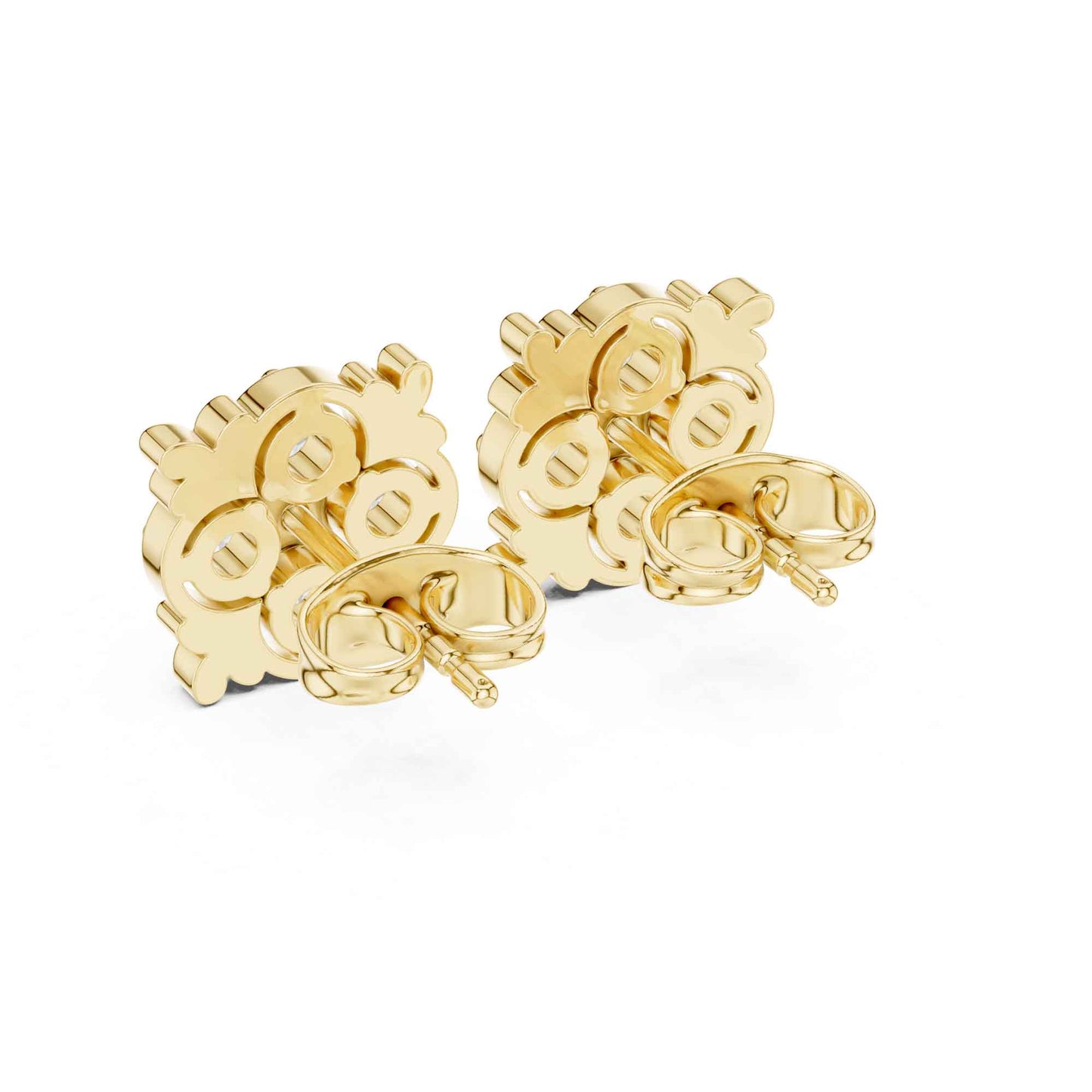 Star Bloom Round Cut Lab Grown Diamond Stud Earrings