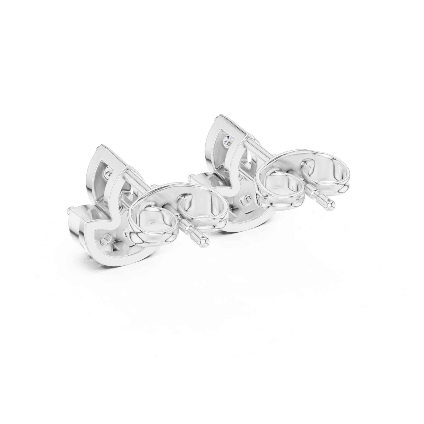 Round Cut Ornate Floral Cluster Lab Grown Diamond Classic Round Halo Stud Earrings