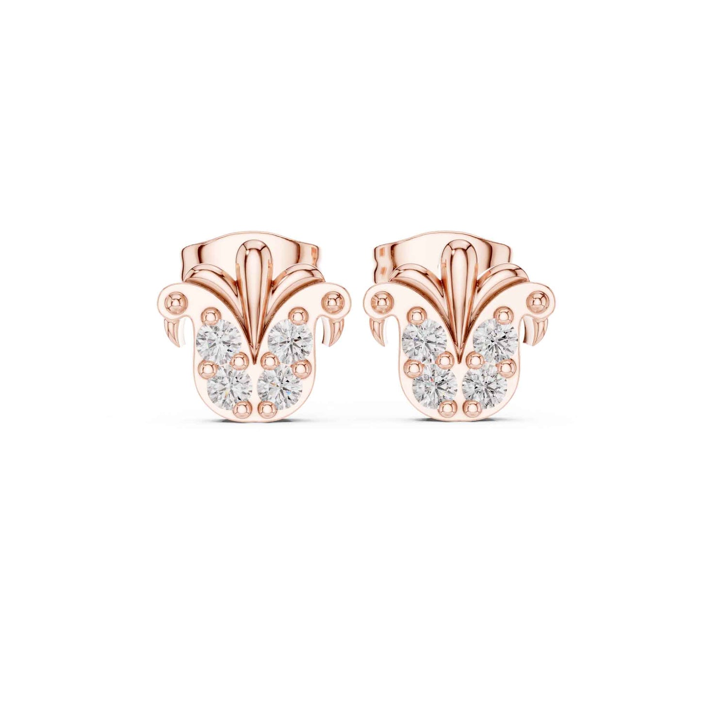 Royal Fleur Lab Grown Diamond Stud Earrings
