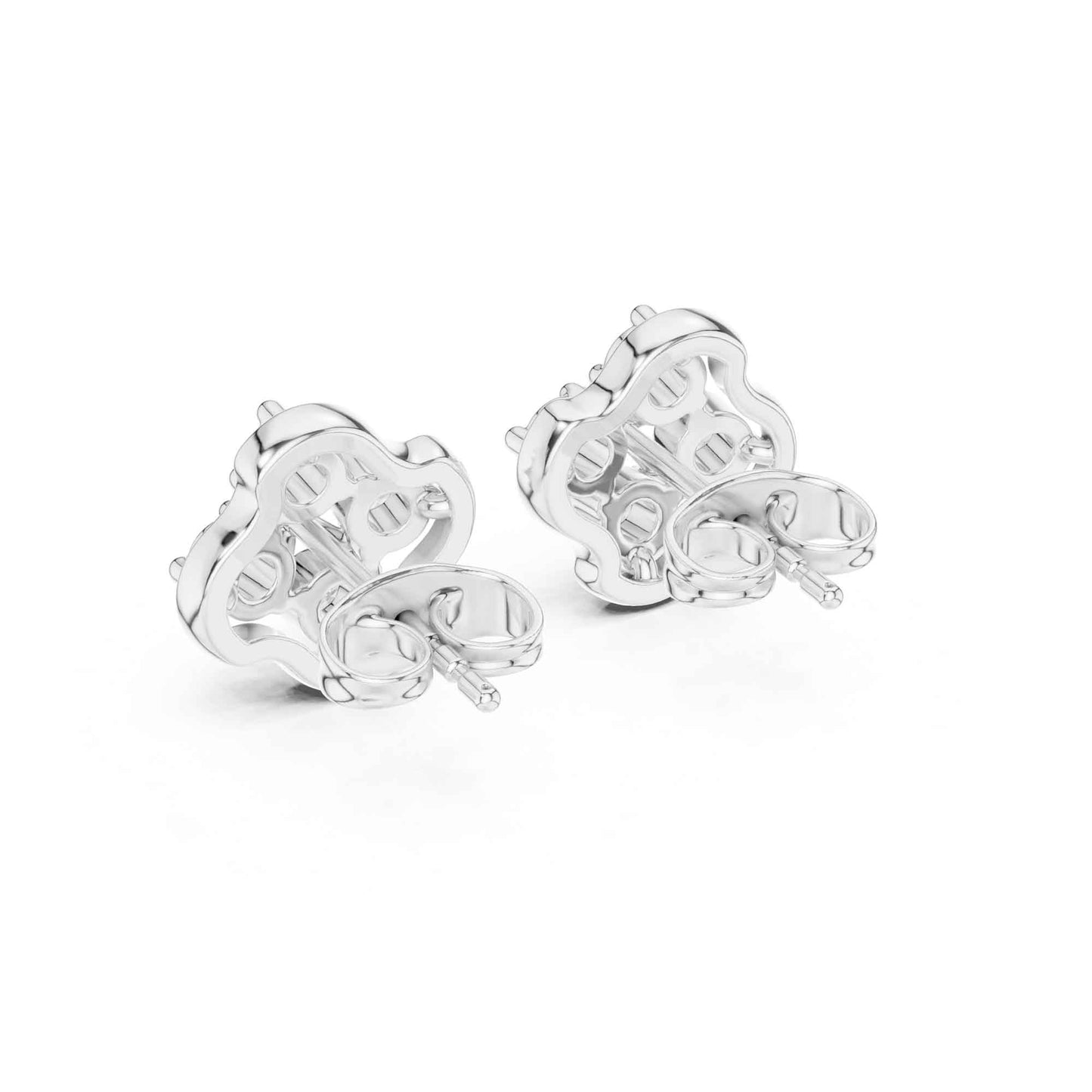 Floral Round Cut Lab Grown Diamond Cluster Stud Earrings
