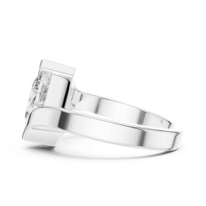 2 Carat Princess Cut Diamond Wrap Solitaire Ring