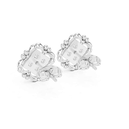 Floral Lab Grown Diamond Cluster Stud Earrings