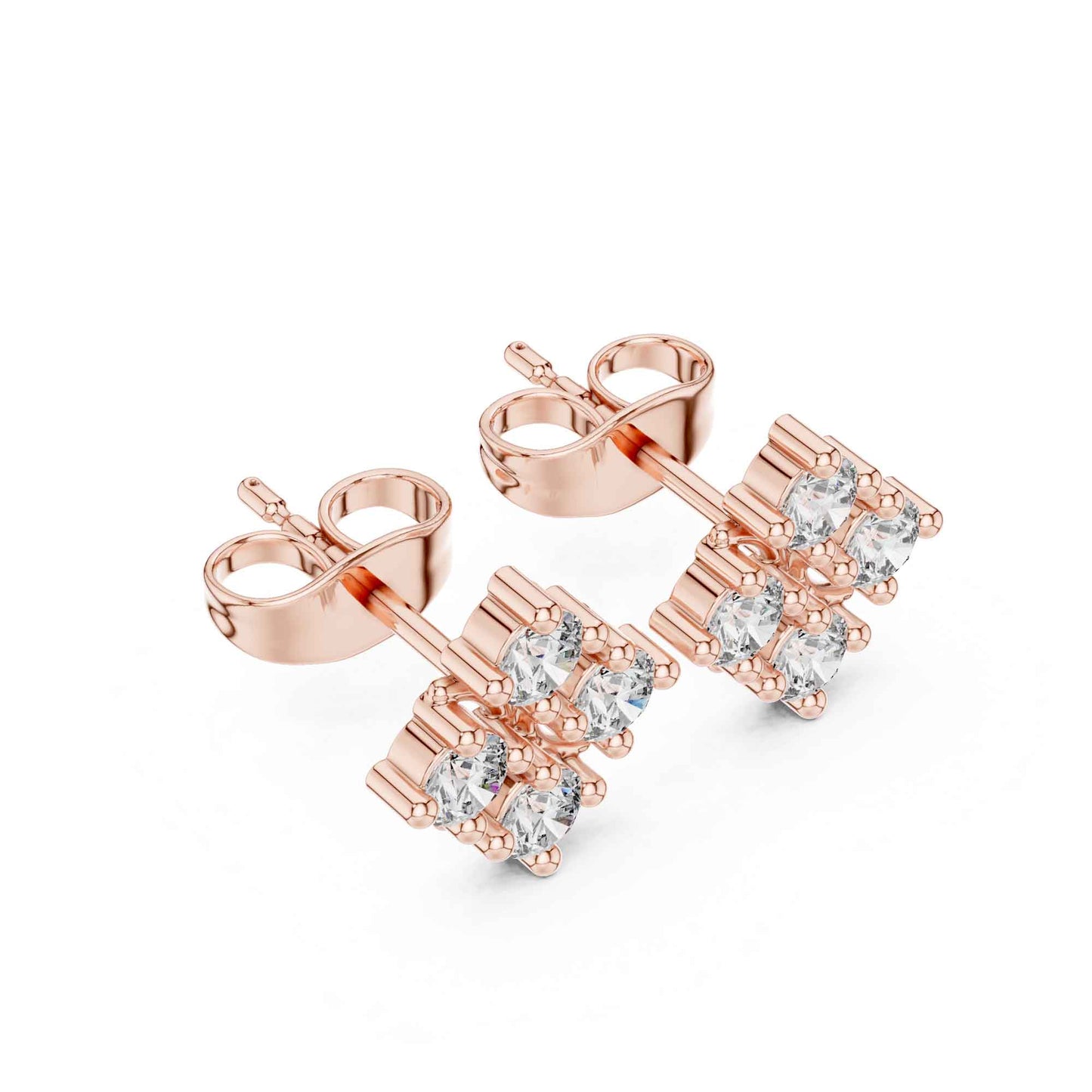 Trinity Shield Lab Grown Diamond Stud Earrings