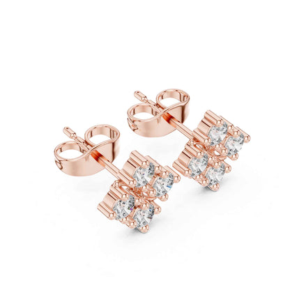 Trinity Shield Lab Grown Diamond Stud Earrings